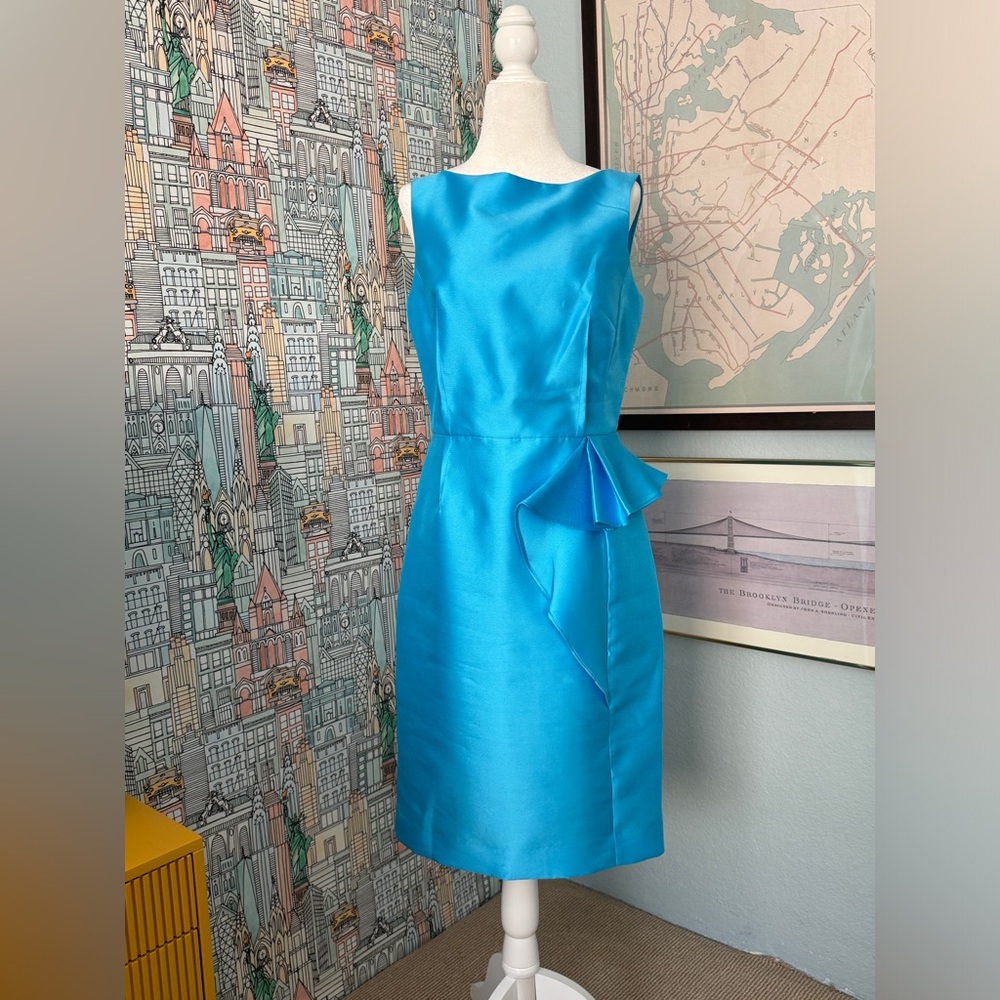 Gently Used * Rickie Freeman Teri Jon Dress * Tiffany Blue * Size 6